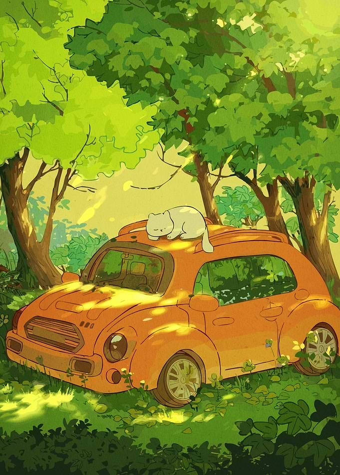 Cat Nap Orange Car
