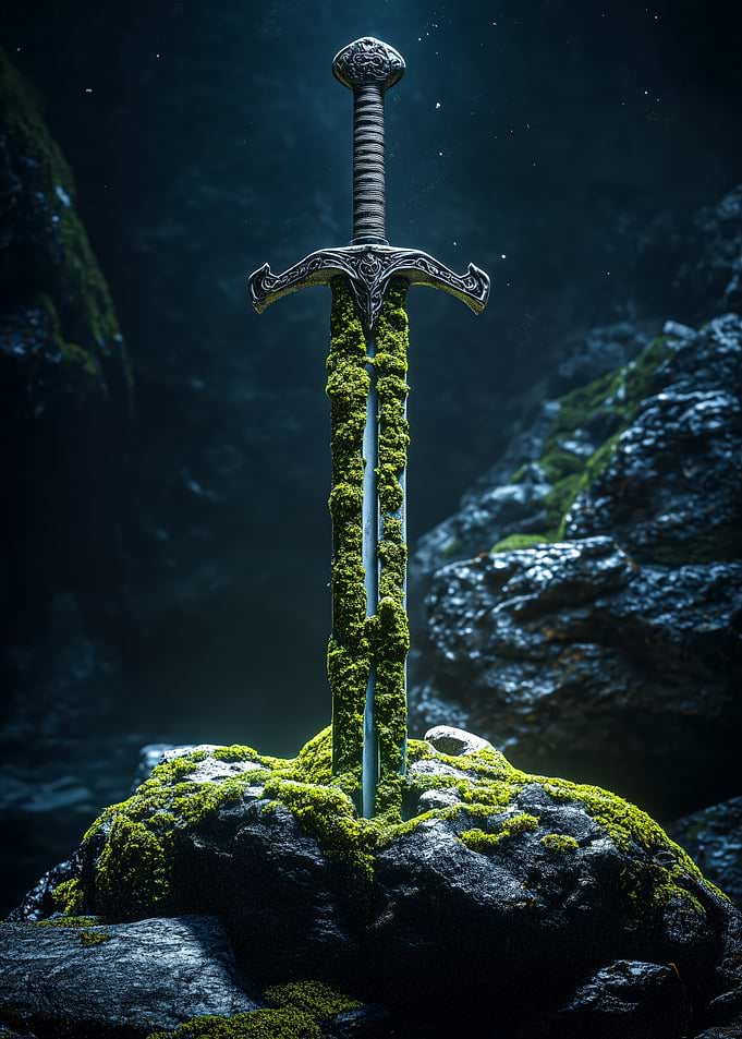 Moss-Covered Sword in Stone