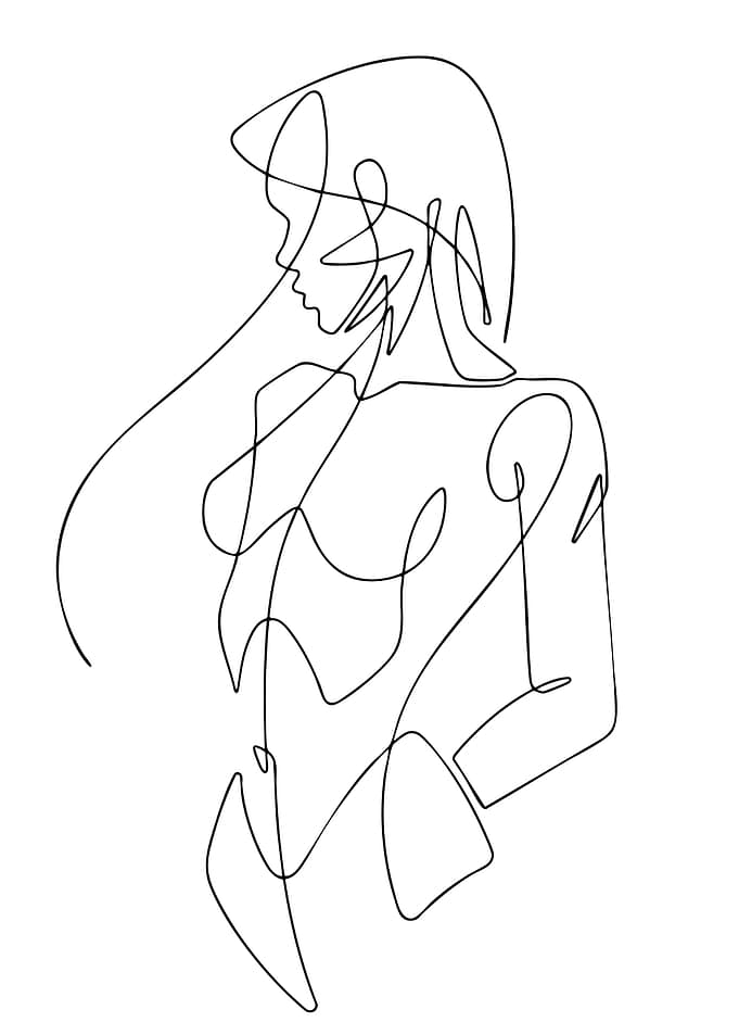Minimalist Woman Line Art