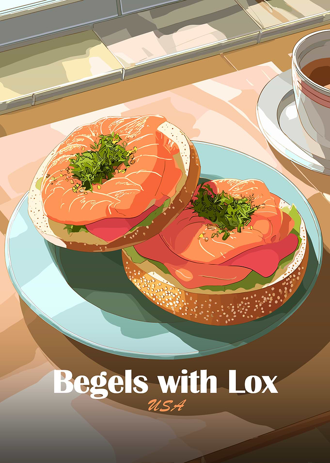 Bagels with Lox Illustration