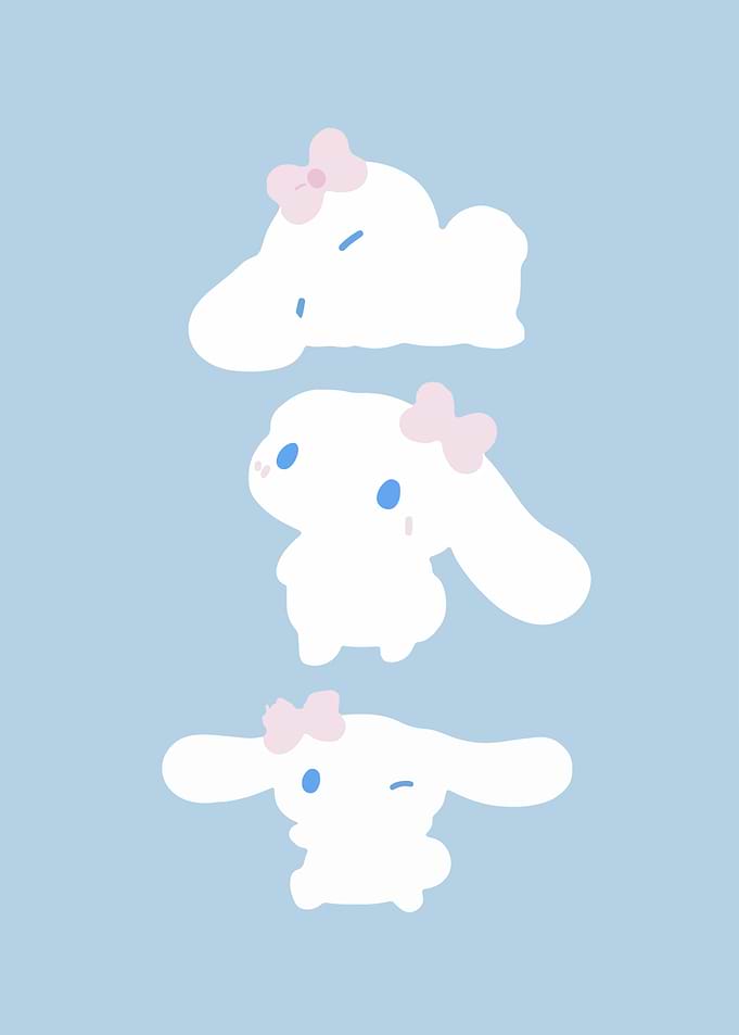 Cinnamoroll Cute Pastel Blue Illustration