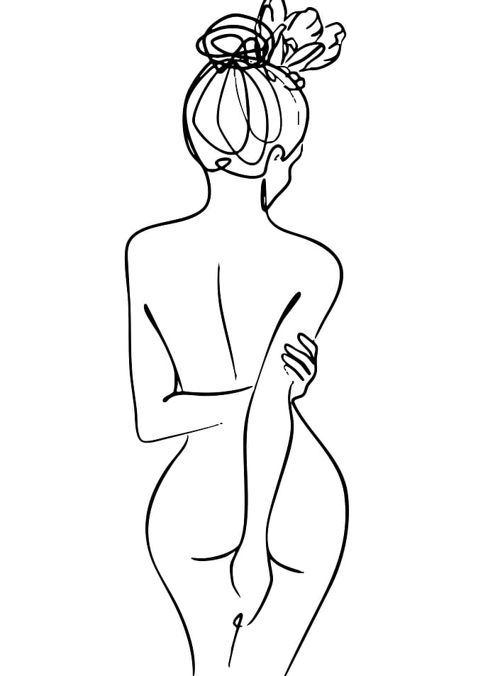 Woman's Back Line Art