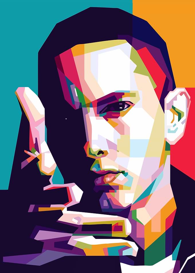 Eminem Colorful Pop Art Portrait