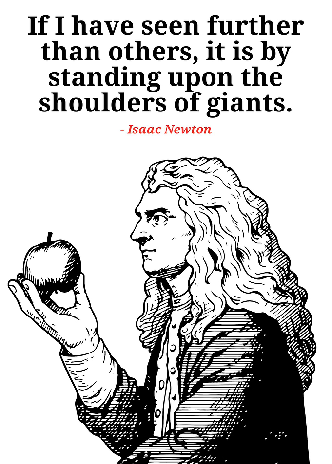 Isaac Newton Quote with Apple Illustration
