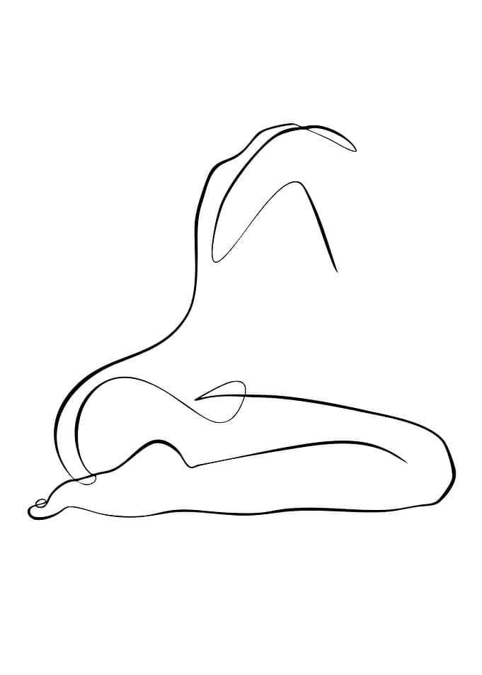 Minimalist Line Art Woman Sitting