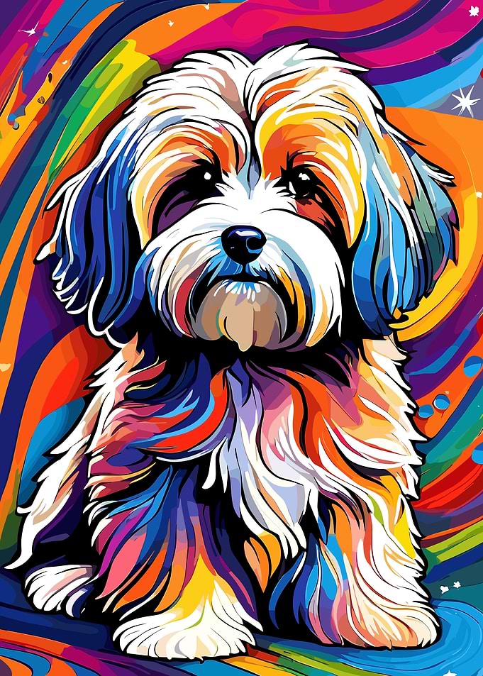 Colorful Dog Portrait