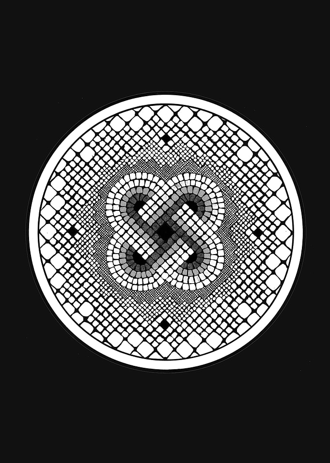 Endless Knot — Black & White Mandala