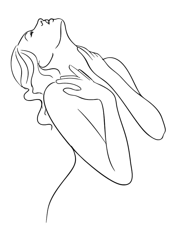 Elegant Woman Line Art Illustration