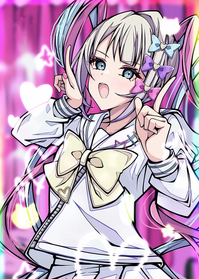 Anime Girl with Colorful Hair