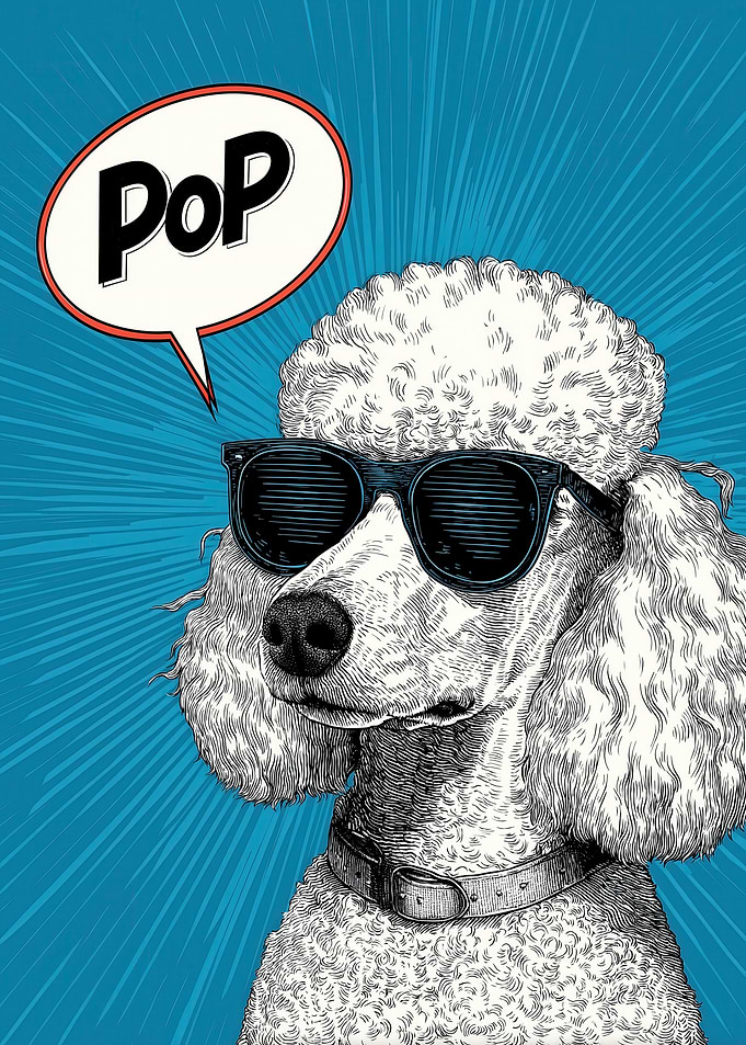 Cool Poodle with Sunglasses Pop Art