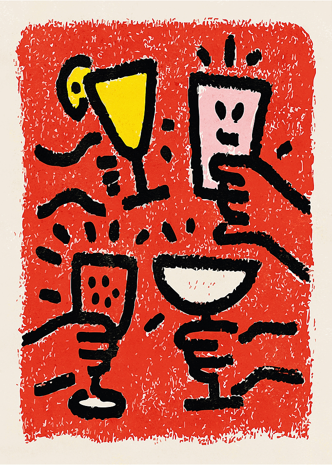 Cheers of joy - Drink Kitchen Artwork