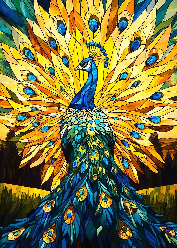 Stained Glass Peacock