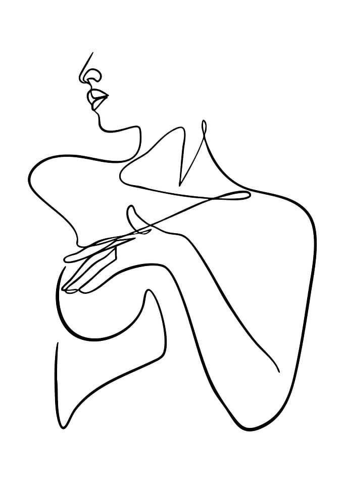 Minimalist Woman Line Art