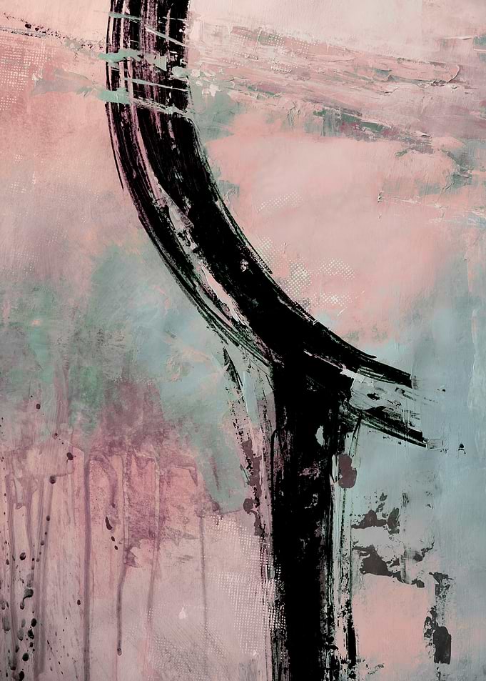 Abstract Black Stroke on Pastel Background