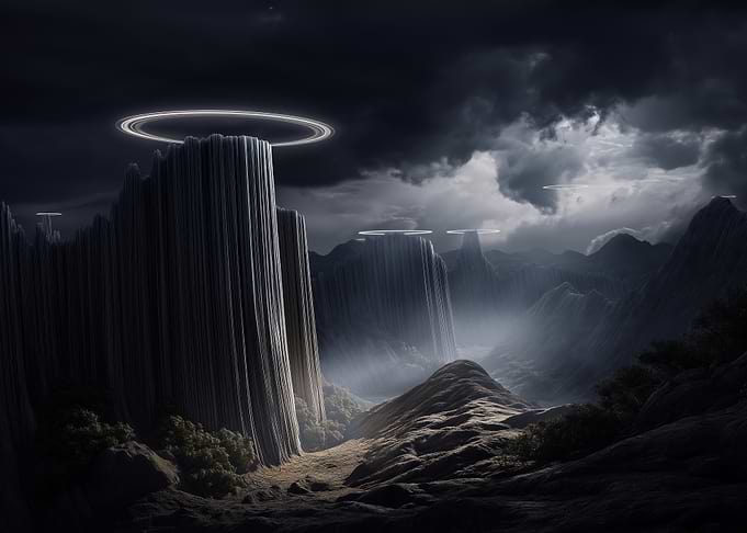 Mystical Landscape with Ringed Mountains