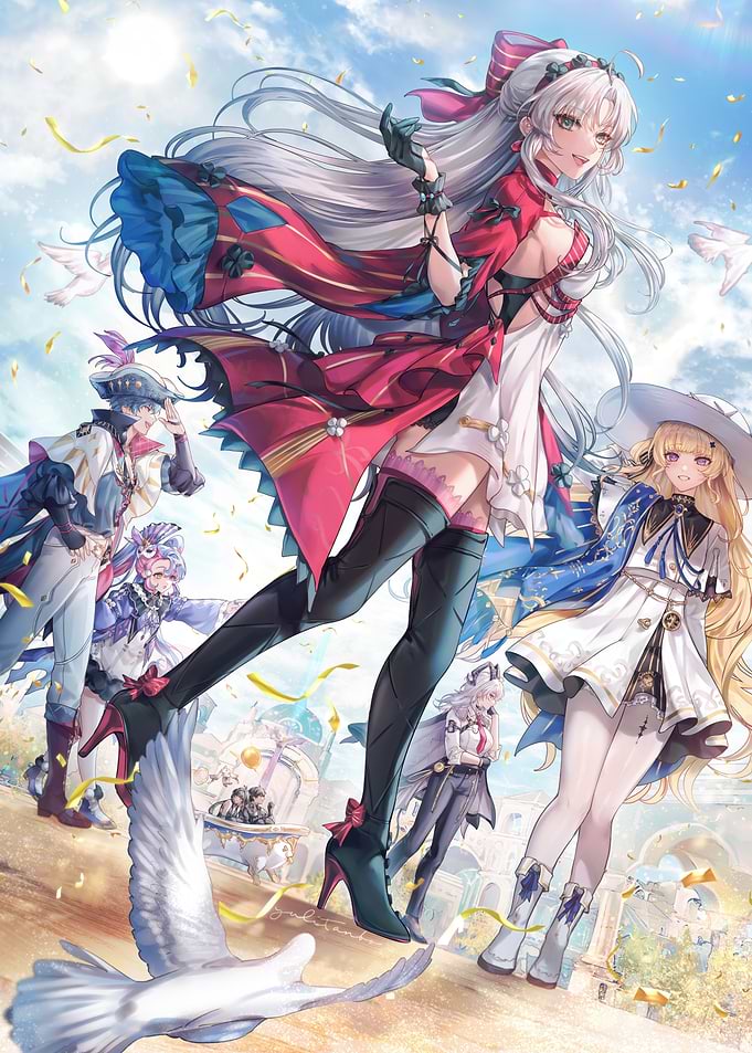 Anime Girls in Colorful Outfits
