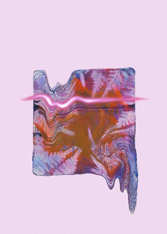 Abstract Colorful Block with Pink highlight