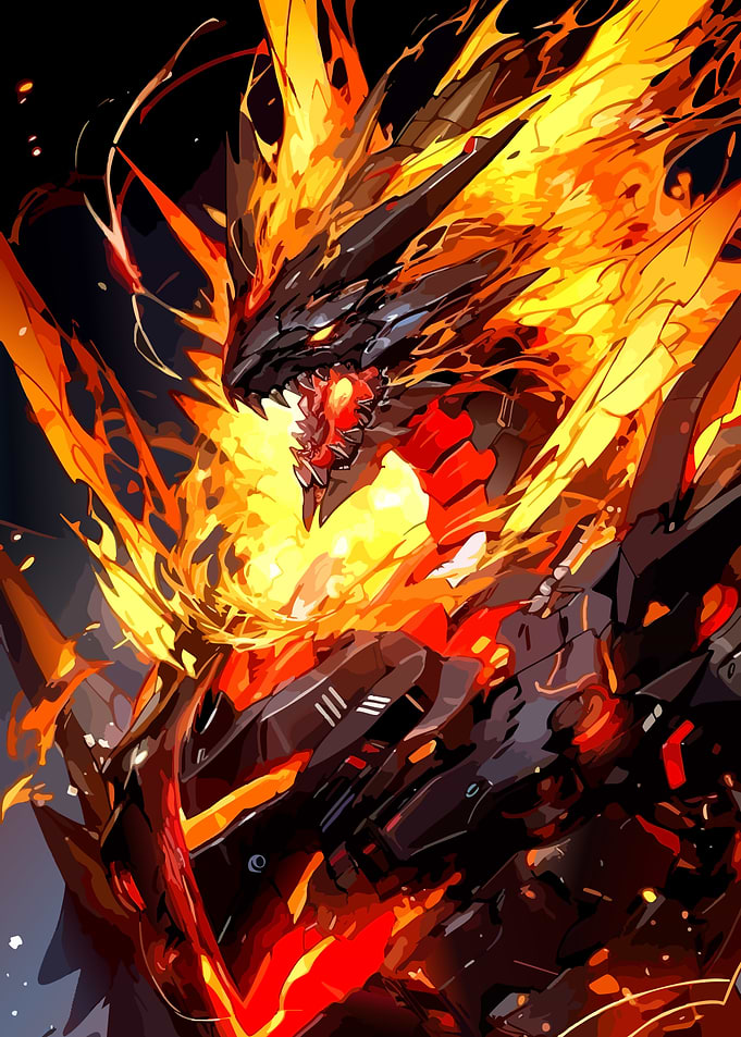 Fiery Dragon Digital Art
