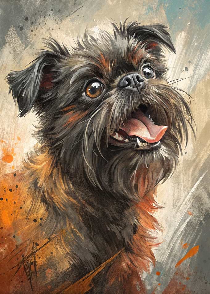Brussels Griffon Dog Portrait