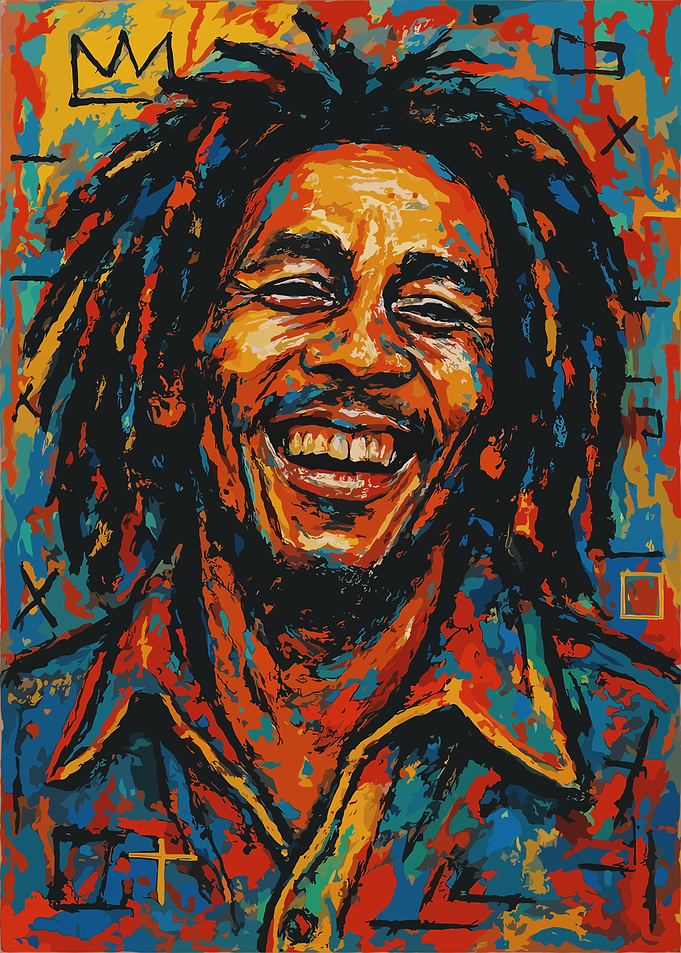 Bob Marley Colorful Portrait Painting