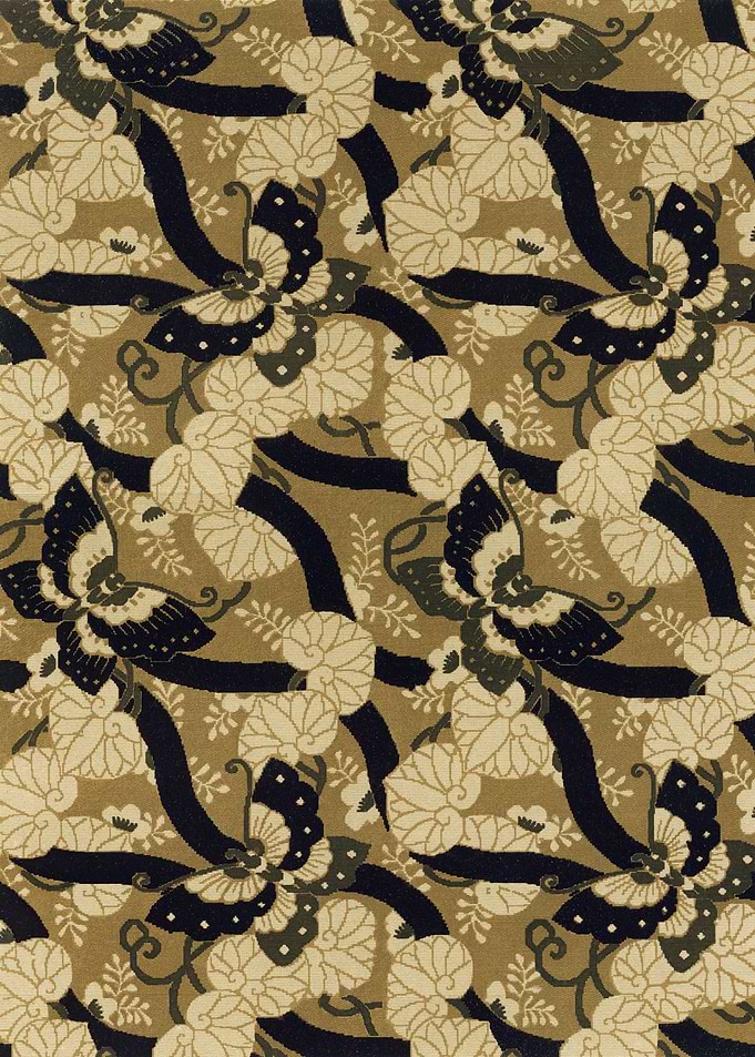 Japanese Butterfly and Floral Pattern