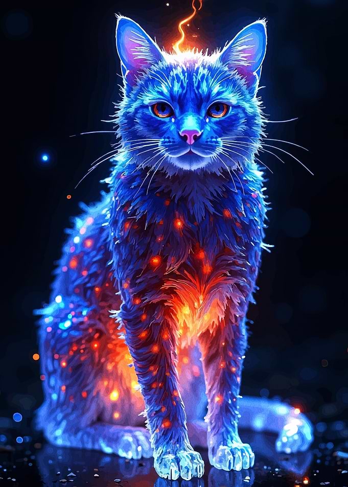 Electric Blue Cat