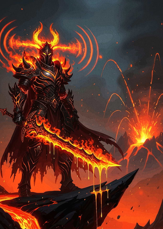 Fiery Knight Sword Volcano