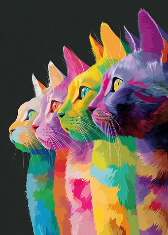 Colorful Cats Pop Art