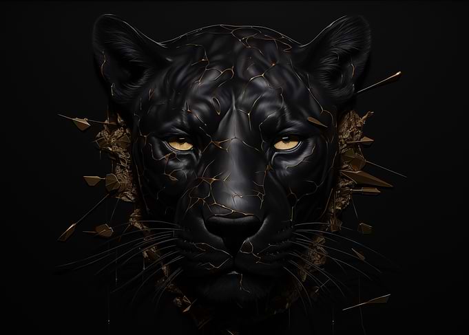 Panther with Golden Cracks