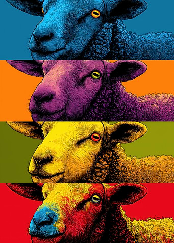 Colorful Sheep Pop Art