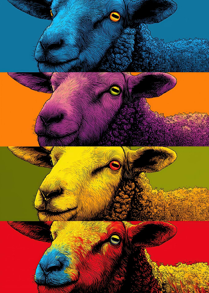 Colorful Sheep Pop Art