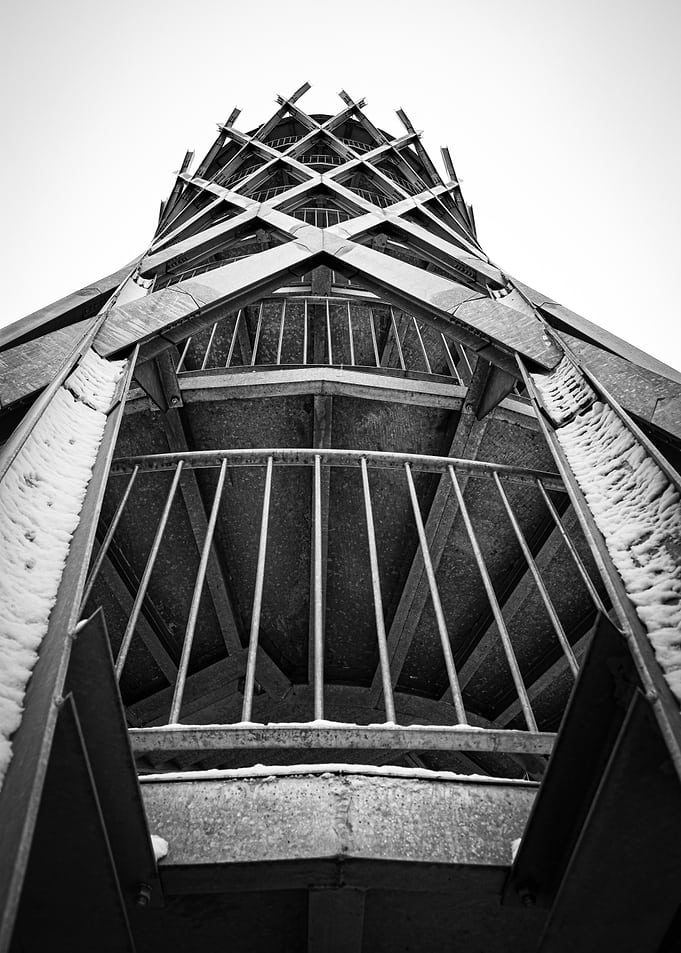 Black and White Tower Structure
