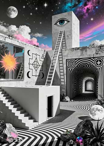 Surreal Eye Tower Landscape