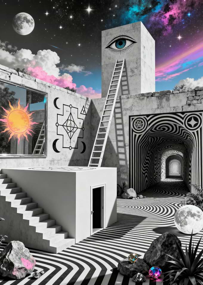 Surreal Eye Tower Landscape