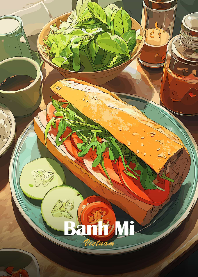 Banh Mi Sandwich Still Life