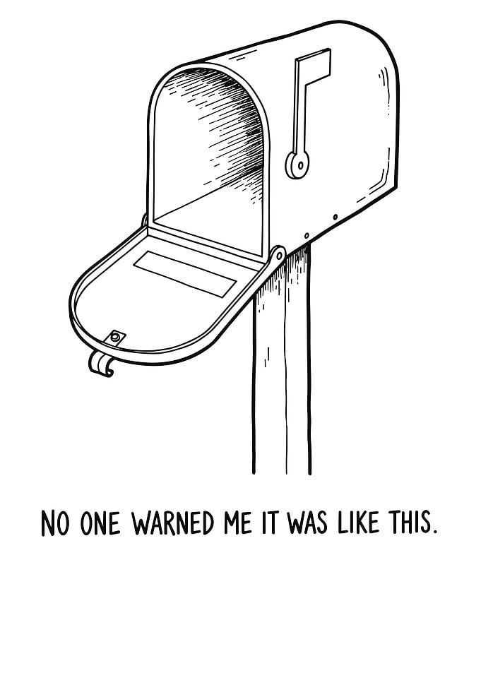 Empty Mailbox with Funny Text