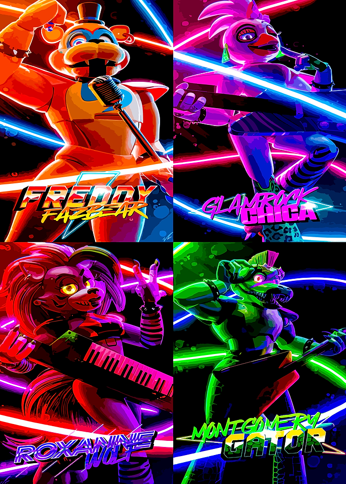 Five Nights at Freddy's Characters Collage