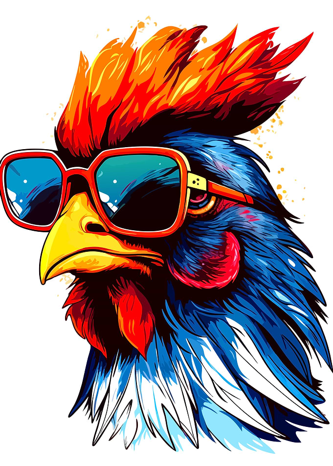 Cool Rooster with Sunglasses Illustration