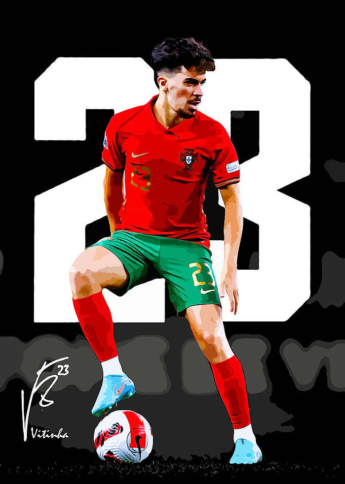 Vitinha Portugal Soccer Player Portrait