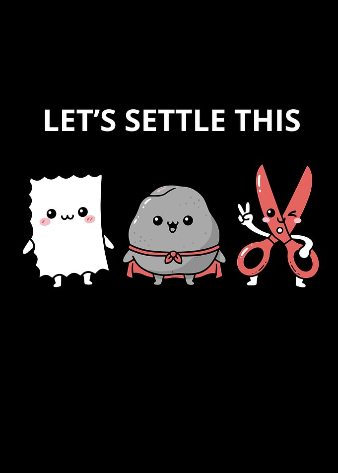 Rock Paper Scissors Cute Cartoon