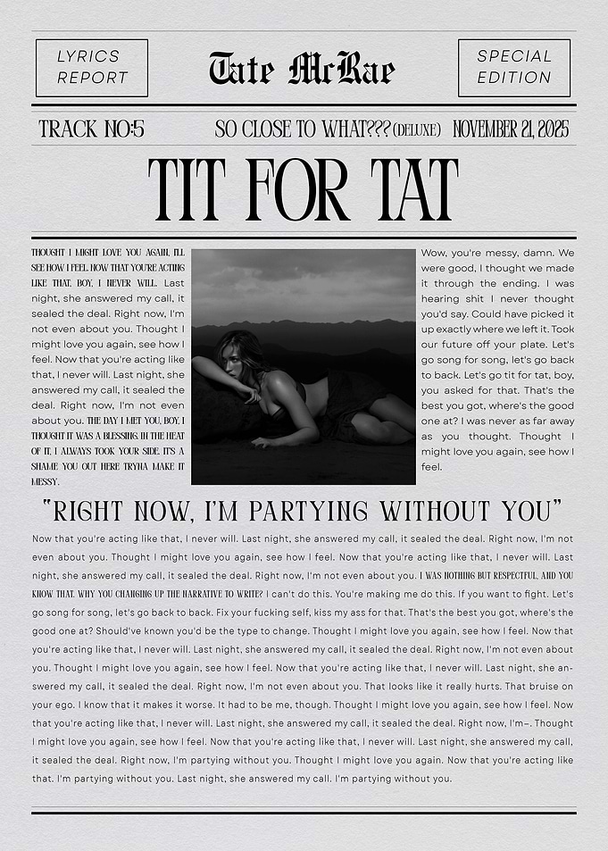 Tate McRae - Tit For Tat