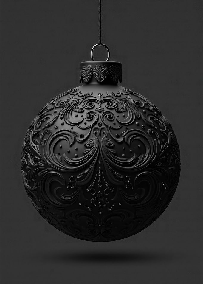 Elegant Black Christmas Ornament
