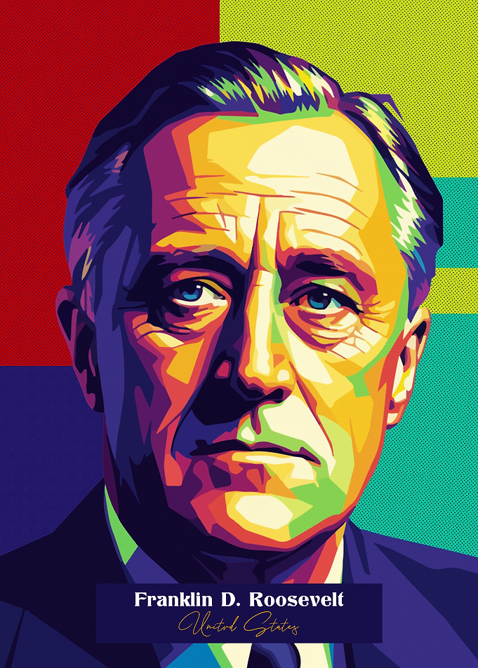 Franklin D. Roosevelt Pop Art Portrait
