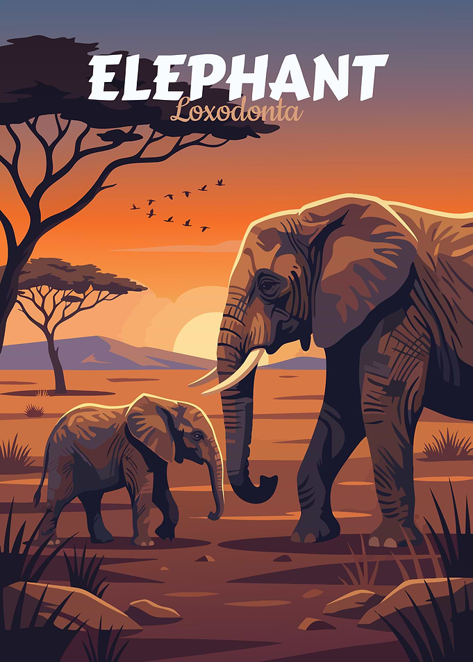 Elephant at Sunset