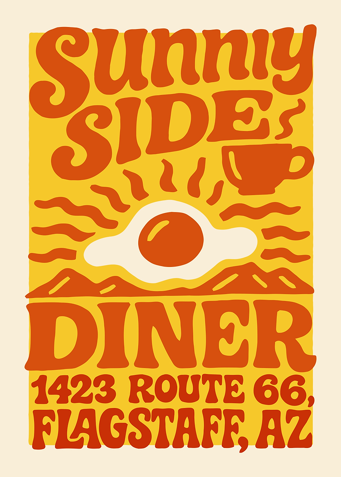 Sunny Side Diner Route 66 Poster