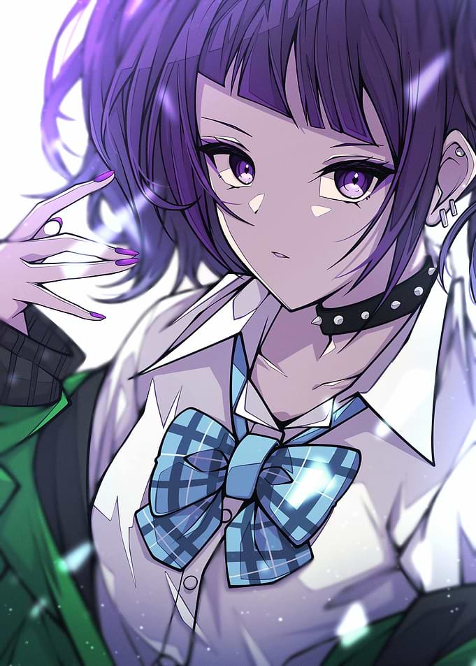 Anime Girl with Purple Hair