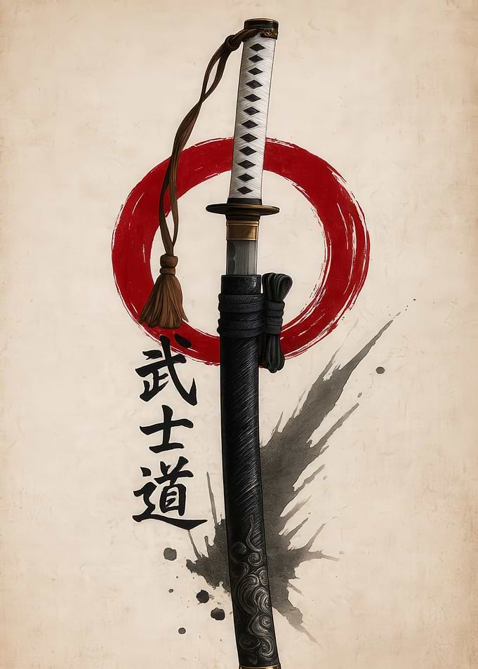 Katana with Bushido and Enso Circle