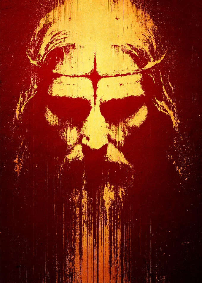 Distresses portait of Jesus