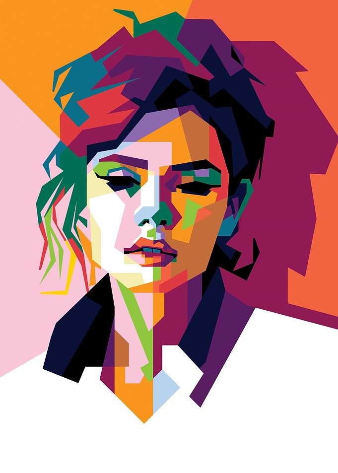 Beautiful girl Colorful Portrait in Pop Art Style