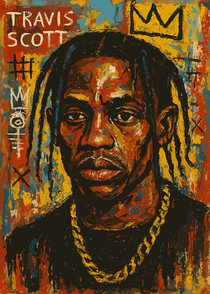 Travis Scott Portrait - Abstract Painting